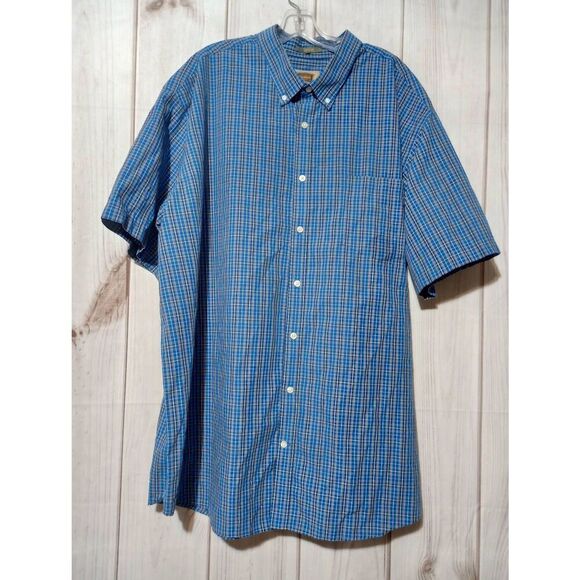 Foundry Shirt Men's 3xl Tall Blue Button Front Short Sleeve Gender Reveal Corpor - Picture 1 of 9